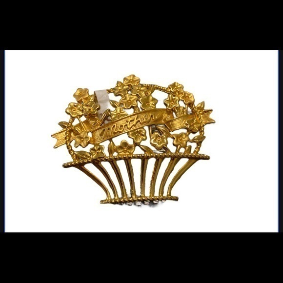 Jewelry - VTG Flower Basket Mother Brooch